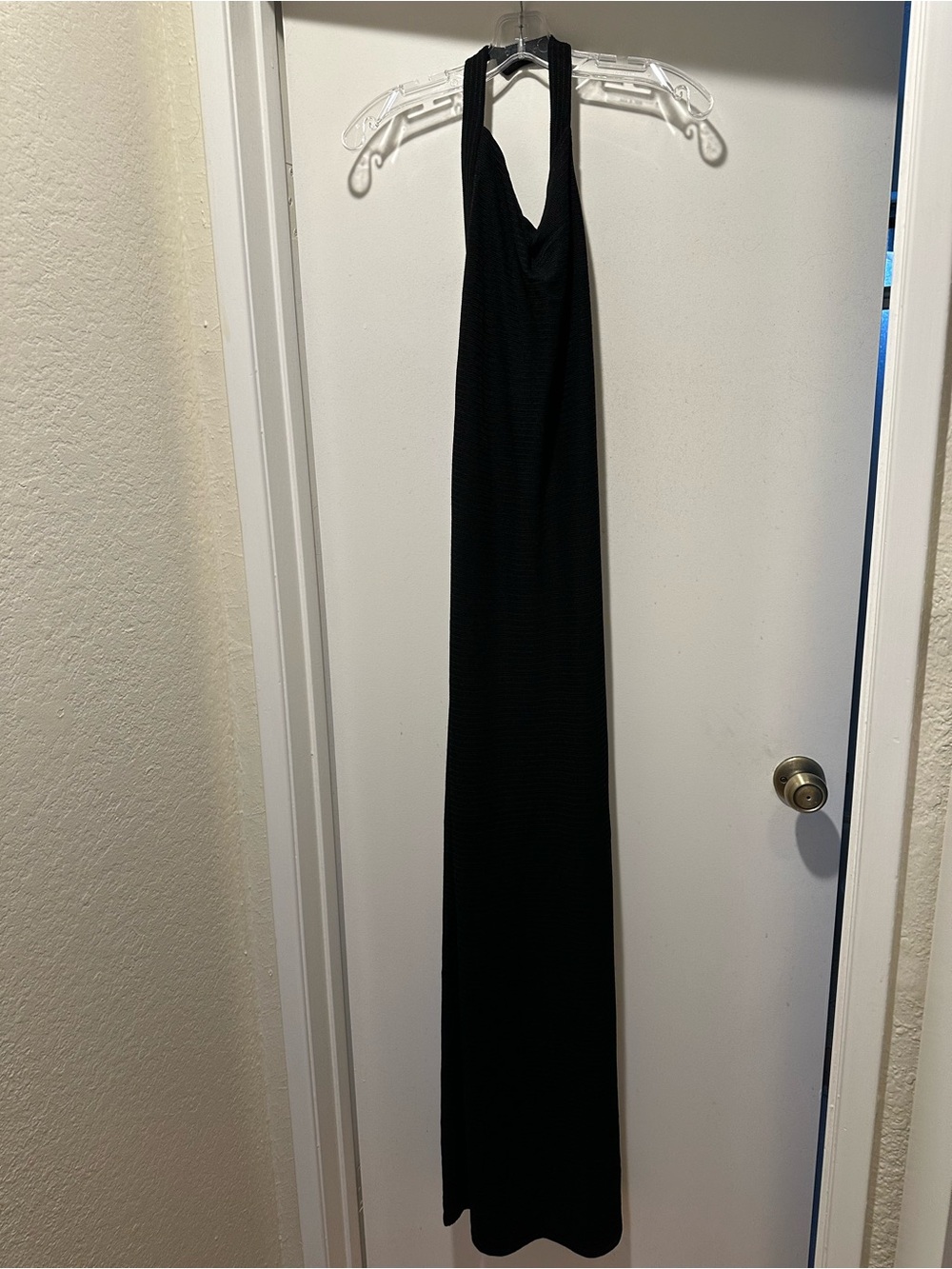 L'AGENCE Black Halter Maxi Dress w Open Back Size 6